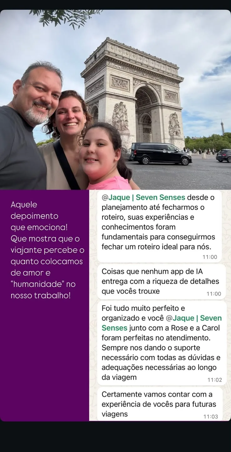 Foto de viagem compartilhada por clientes da Seven Senses